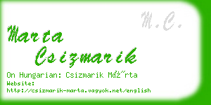 marta csizmarik business card